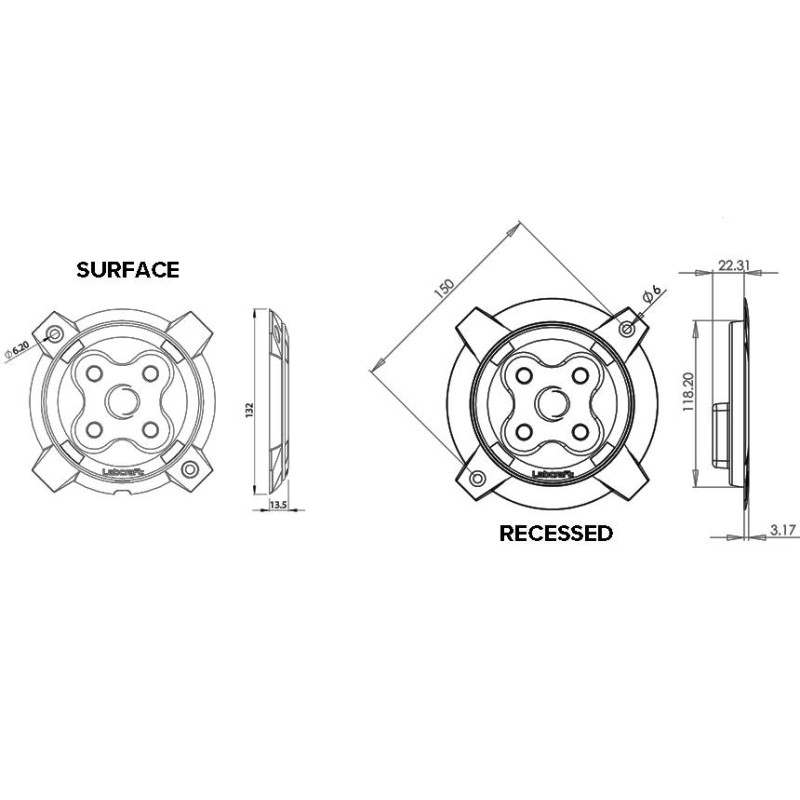 Labcraft Megalux Rund Interiør Lampe Underforsænket