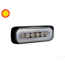 AXIXTECH 2-i-1 Flash Lampe Med 6+18 LED, 12V/24V - Rød/Gul