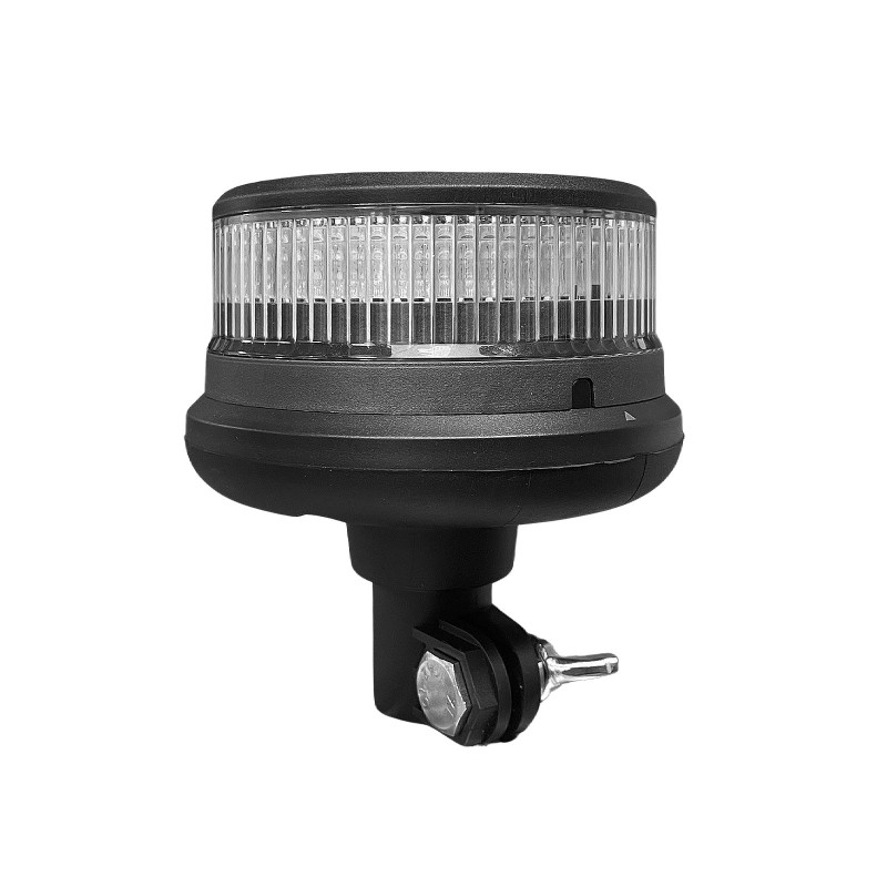 RAPTOR LED beacon - Klar linse og gult blink, til stangmontering