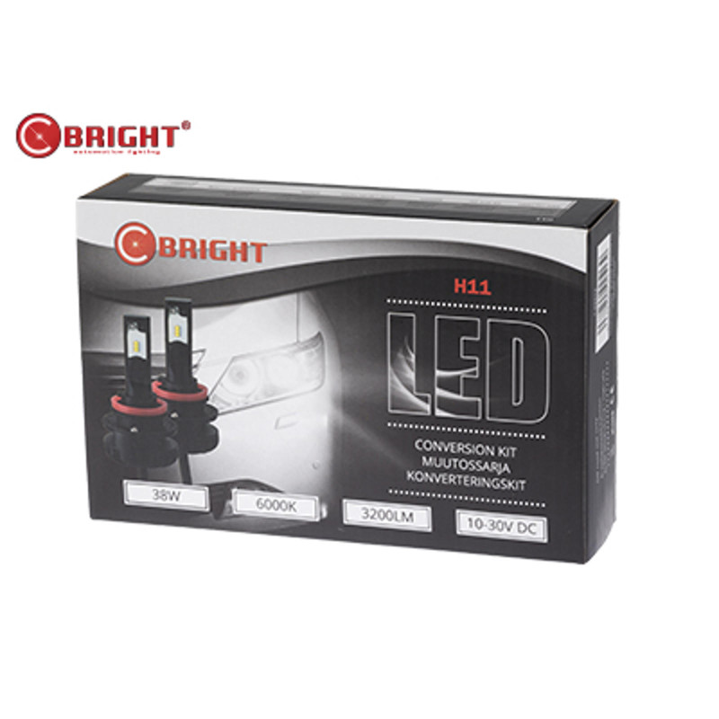 C-BRIGHT LED H11 Konveterings kit, 2 stk Pærer, 38W