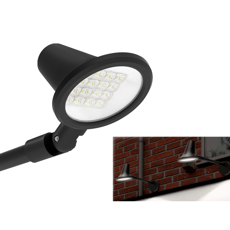 LED skilte-projektør, væg, 16W, NW, sort, rotérbar, tiltbar