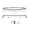 W-LIGHT Comber II  -  LED Lysbar buet 12-48V 5000K  543.00 x 56.00 x 72.00mm, Amber ell. Hvid positions lys