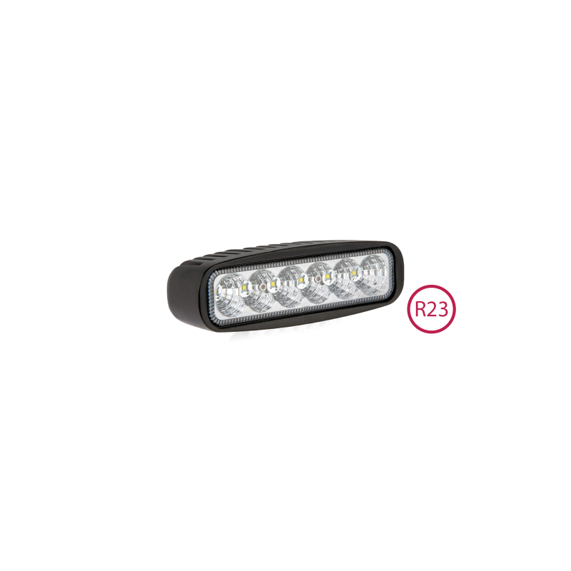 BULLBOY LED WORK/REVERSE COMBI. R23 godkendt arbejds/baklygte 18W. 989lumen. 6000K. 9-32v. IP67