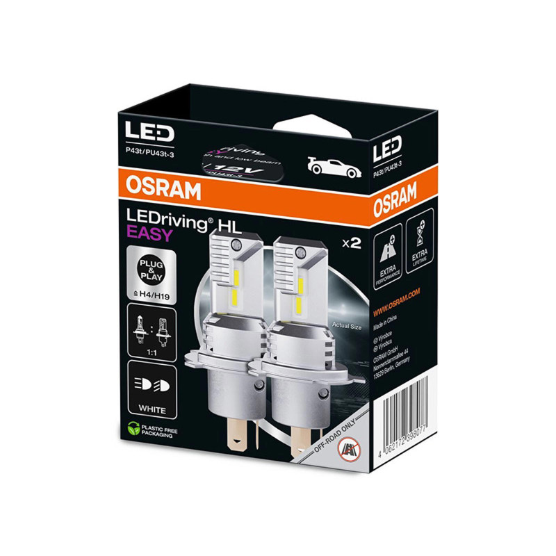 OSRAM LED H4/H19. 2 stk