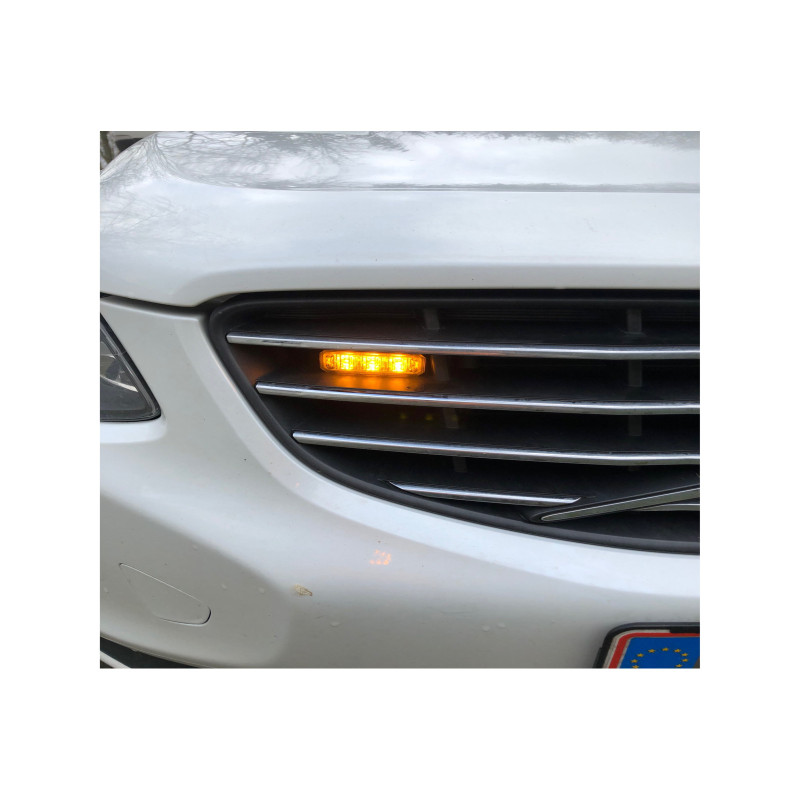 AXIXTECH LED Flash - MS3 til frontgitter montering. Gul lys