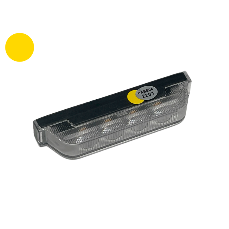 LED Flash. Slim Front. 4x3W. 9-30v. R10. ECE R65. SAE J595 Class1. Natsænkning.  IP67. 21 blink mønstre. 3m ledning