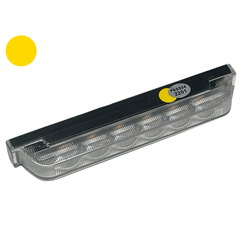LED Flash. Slim Front. 6x3W. 9-30v. R10. ECE R65. SAE J595 Class1. Natsænkning. IP67. 21 blink mønstre. 3m ledning