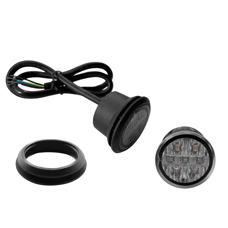 LED Rund Kombi Flash Gul - Markering Gul