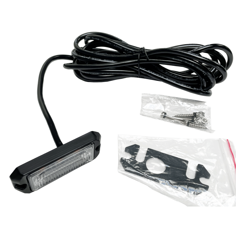 LED Flash-lampe 3x3W. Amber. 9-30v. Die-cast bundplade. IP67. Natsænkning.ECE R65. R10. 26 blinkmønster. 3m ledning