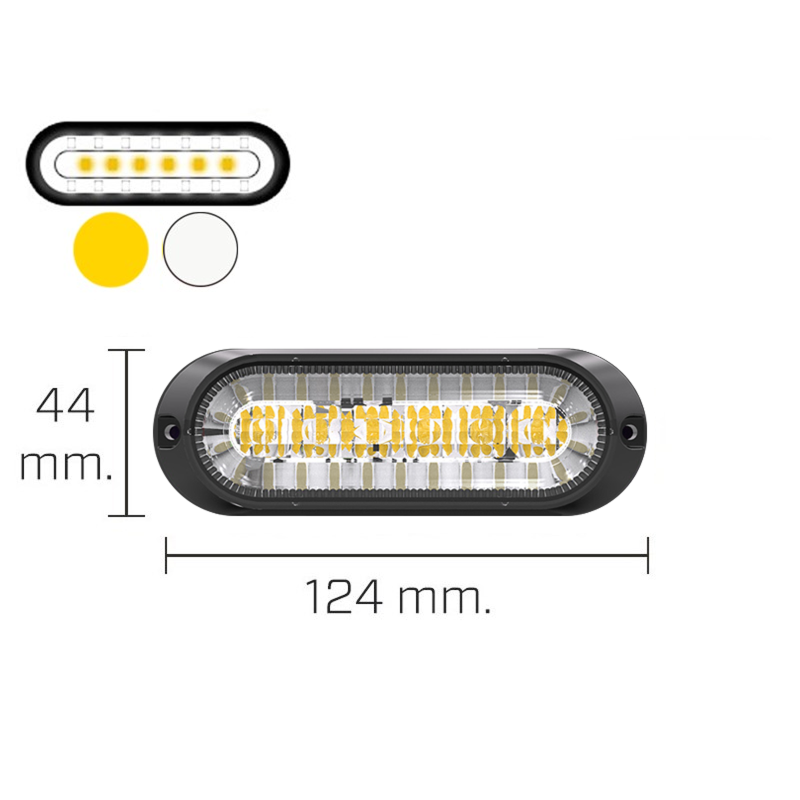 LED Flash Gul/Hvid. Flash og baklys