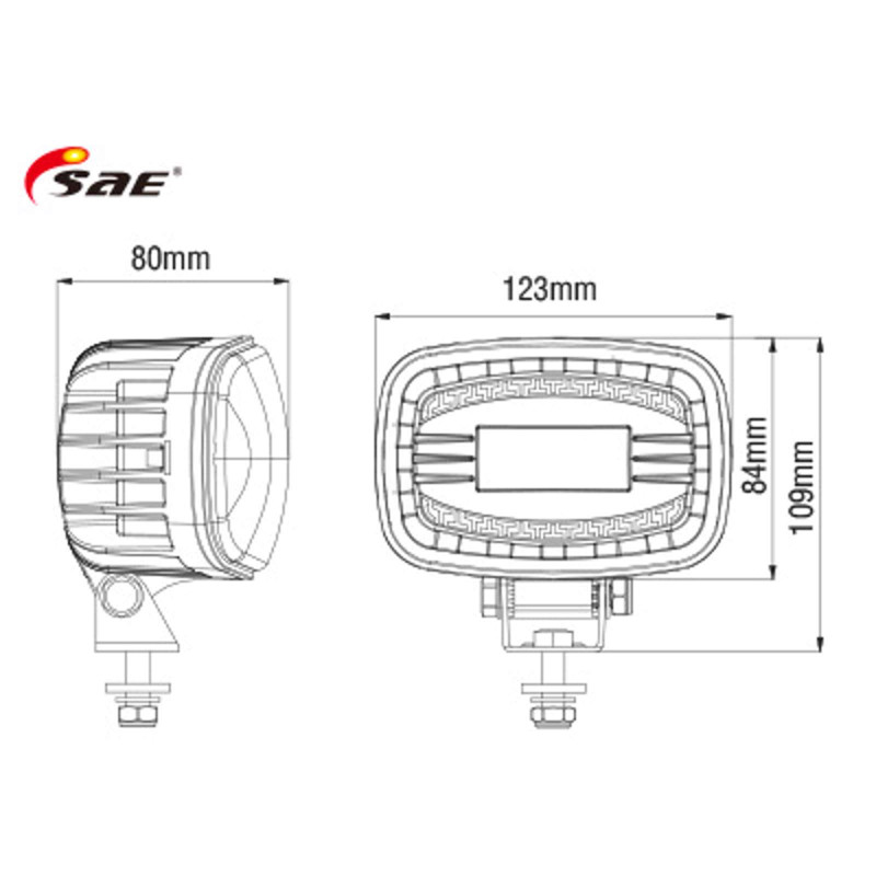LED gaffeltruck afstands-baklys. blå