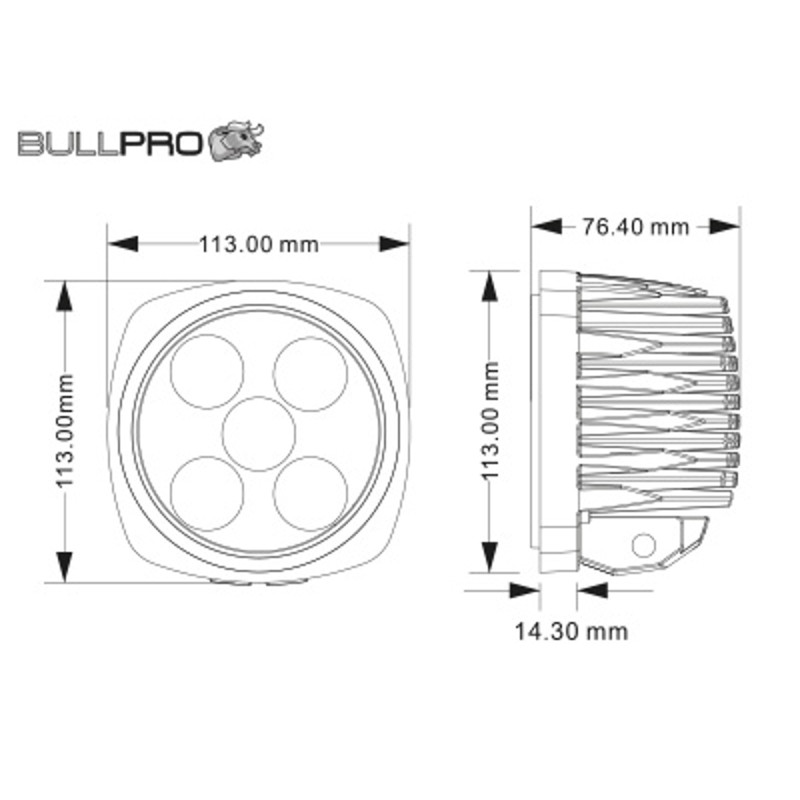 BULLPRO LED arbejdslampe 100W