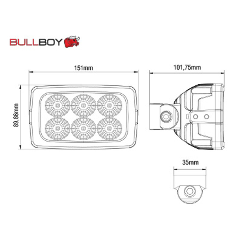 BULLBOY LED arbejdslampe 30W