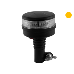 LED Advarselsblink. Beacon m/klar glas. Stangmontering. 27w. 12/24v. 10 blinkmønster. ECE R65. R10. IP67. 391g. 92x139mm