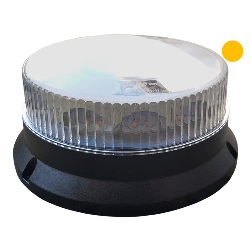 LED Advarselsblink. Beacon-lampe. 10 blinkmønster. 10-30v. 175x80mm. ECE R65. R10. 6m kabel. IP67. Skrue/bolt montering