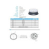 LED Advarselsblink. Beacon-lampe. 10 blinkmønster. 10-30v. 175x80mm. ECE R65. R10. 6m kabel. IP67. Skrue/bolt montering