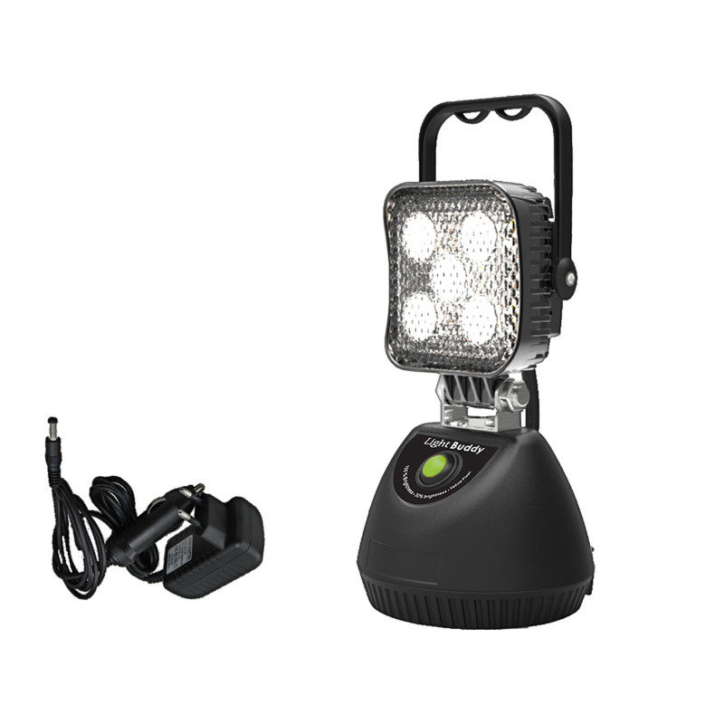 Mobil LED arbjdslampe m/magnetfod samt indbygget advarselsblink