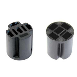 Stikhus i nylon. passer til rund afbrydere. Ø20mm. 4 x 4.8mm hun spadestik tilgang. Max 2mm² lednings tykkelse