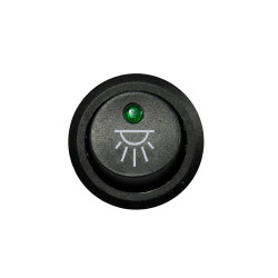 Afbryder med symbol - Kabine Lys + Grøn LED