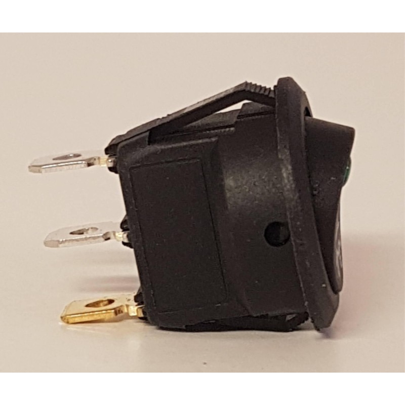 Afbryder Sort med GRØN diode - 1/0