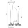 Fiamm  HI-LO Horn - 2 tonet Luftmodul på 24V med 2 horn tragte