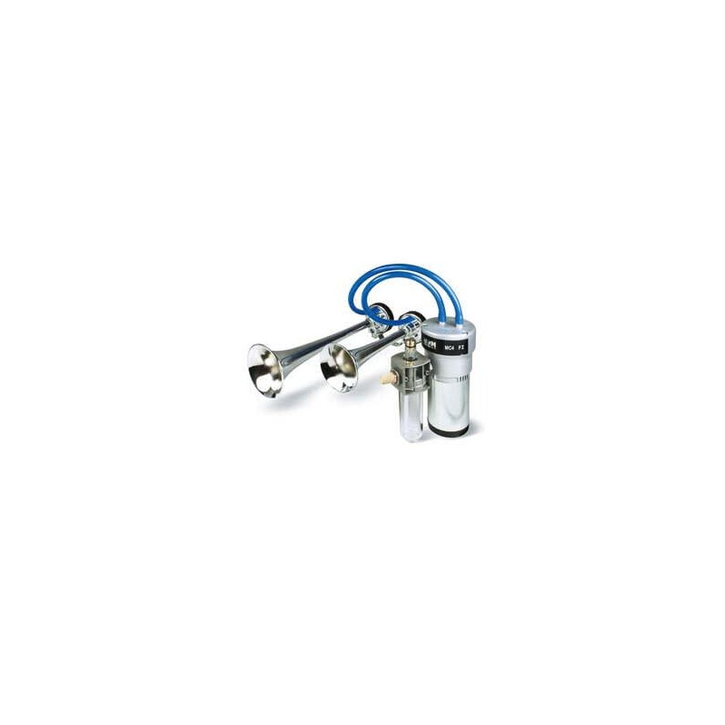 Fiamm HI-LO Horn - 2 tonet kompresser - 12/24V til 2 eller 4 horn tragte