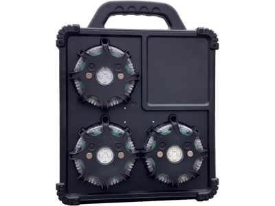 Advarselslys-kuffert m/6 stk. LED flash pucks