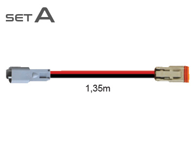 Forlænger kabel kit m/ 1 x hun DT+ 1 x han DT 2PIN 1350mm
