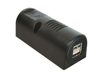 2xUSB udtag overflademont. 12 & 24V DC