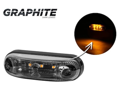 Oval marker light with a rubber pad