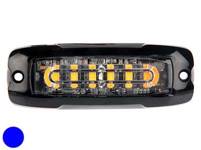 Lavprofils horisontal LED flash, blåt blink