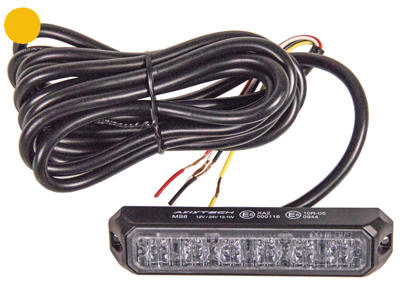AXIXTECH LED flash - MS6 til kofanger montering. 3m ledning. Gul lys