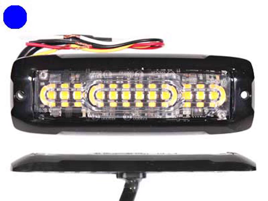 AXIXTECH ultra slim horisontal LED flash blå blink