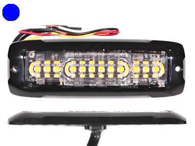 AXIXTECH ultra slim horisontal LED flash blå blink