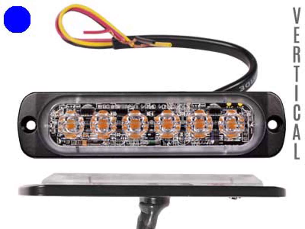 Super slim vertikal LED flash, blåt blink, ST6