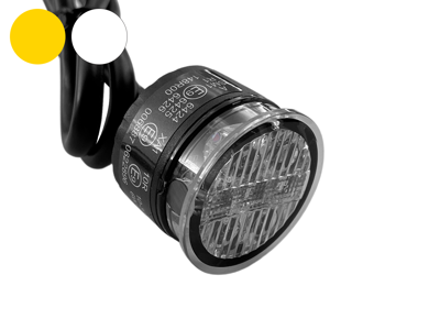 LED Rund Kombi Flash Gul - Markering Hvid