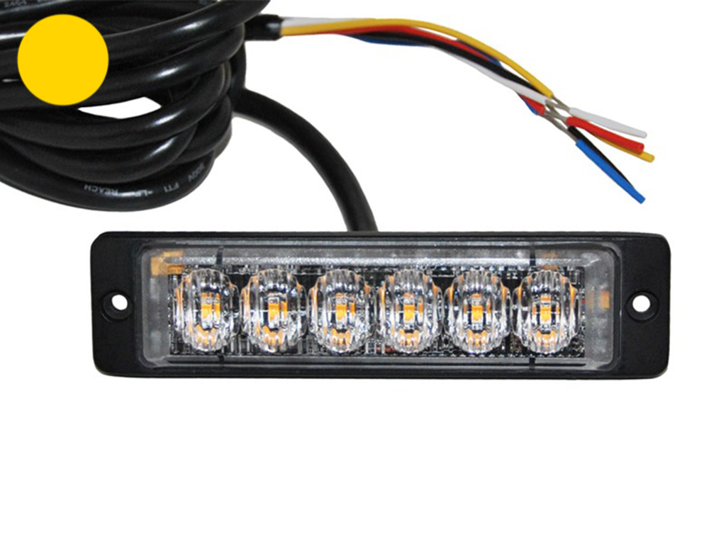 LED Flash-lampe 6x3W m/natsænkning og 3 mtr. ledning