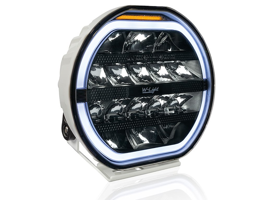 W-LIGHT 9t Hvid LED Fjernlys lampe. FURY. Combi m/indbygget advarselslys