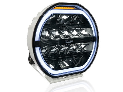 W-LIGHT 9t Hvid LED Fjernlys lampe. FURY. Combi m/indbygget advarselslys