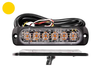 LED Flash, 9 mm høj, gul flash, 3 m. kabel
