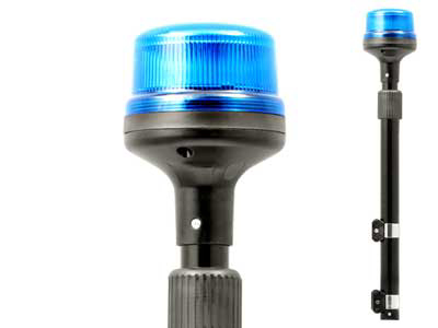 LED Flash Beacon med teleskop stang til sidemontering