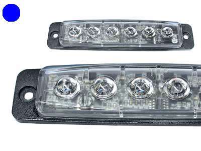 Slim horisontal LED flash med blåt blink