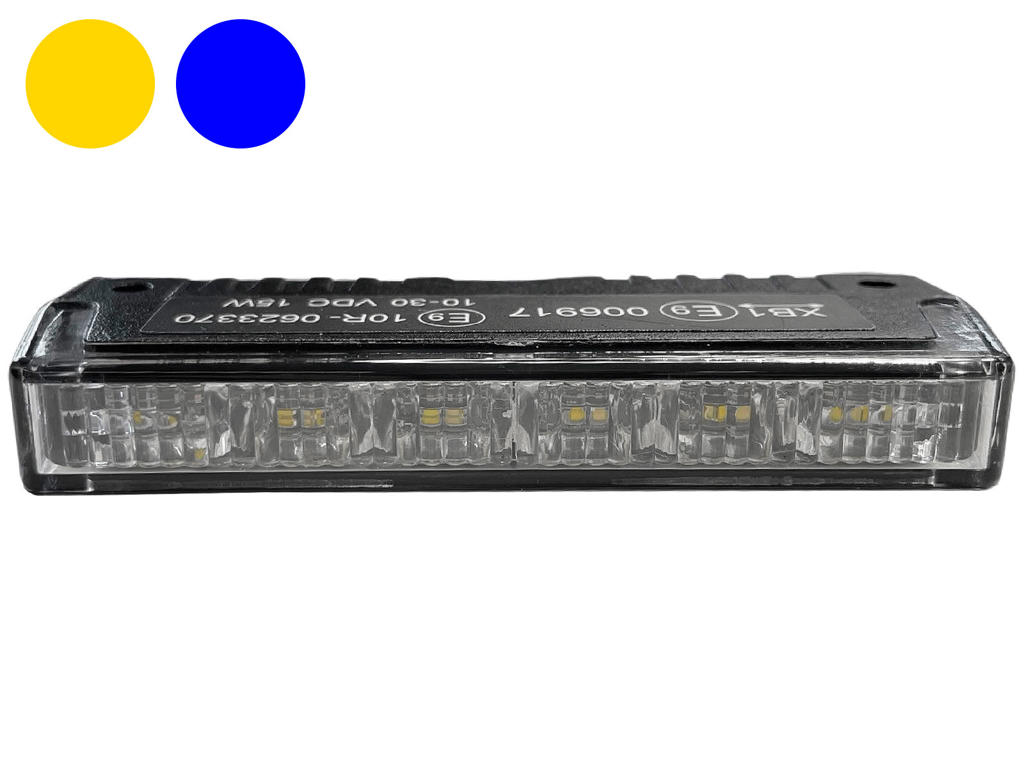 NR180 LED flash, 180°, Gul + Blå blink