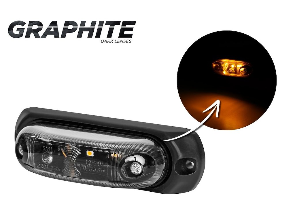 Oval marker light with a rubber pad