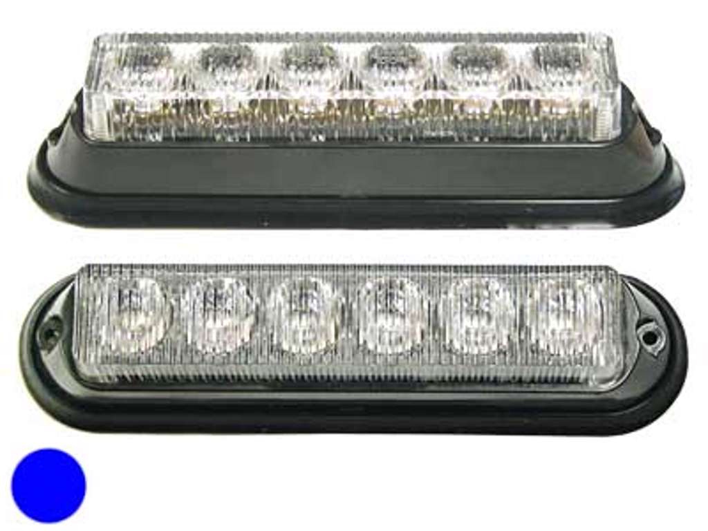 Horisontal LED flash med blåt blink