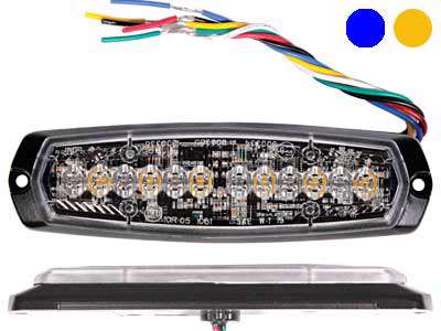 AXIXTECH horisontal LED flash med blåt blink