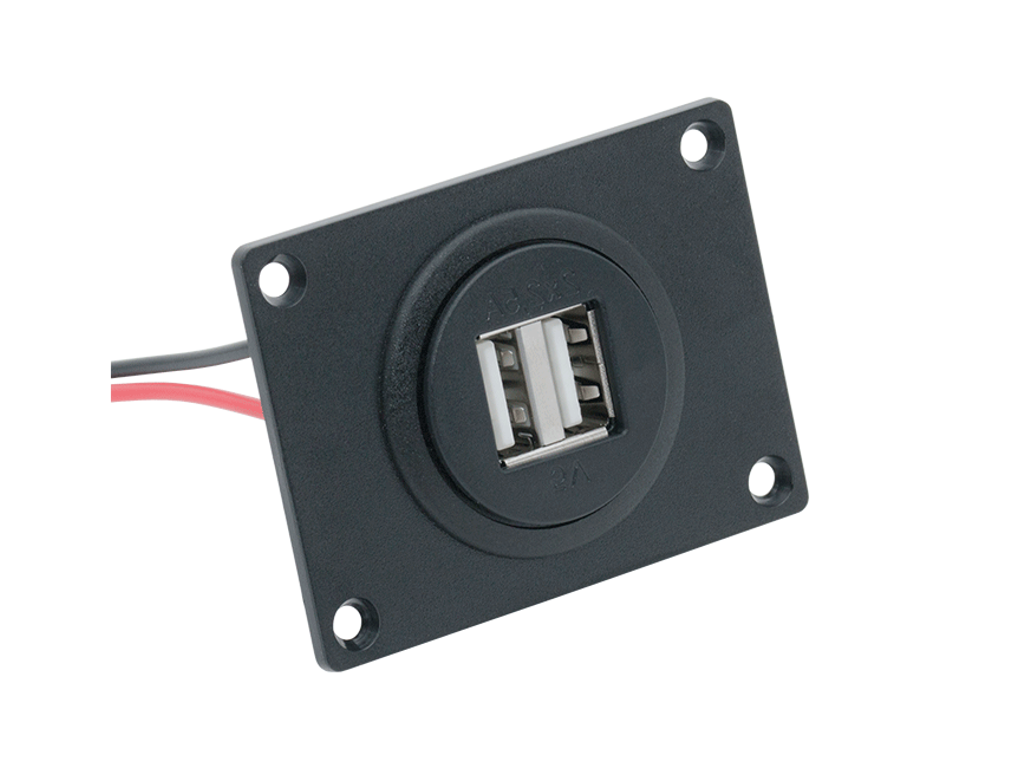 2xUSB udtag forsænket med mont.ramme