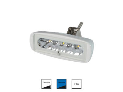 Caprera2 LED dækslys med indbygget dimmer. 15W. Hvidt/blåt lys.10-30V.