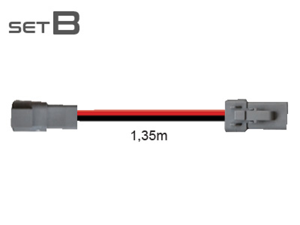 Forlænger kabel kit m/ 1 x hun DTP+ 1 x han DTP 2PIN 1350mm