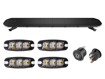 LED Flash-kit med 1.220 mm. lysbro, 4x powerflash og 1 kontakt